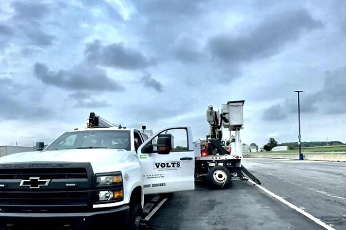VOLTS Chevrolet service truck on a lot