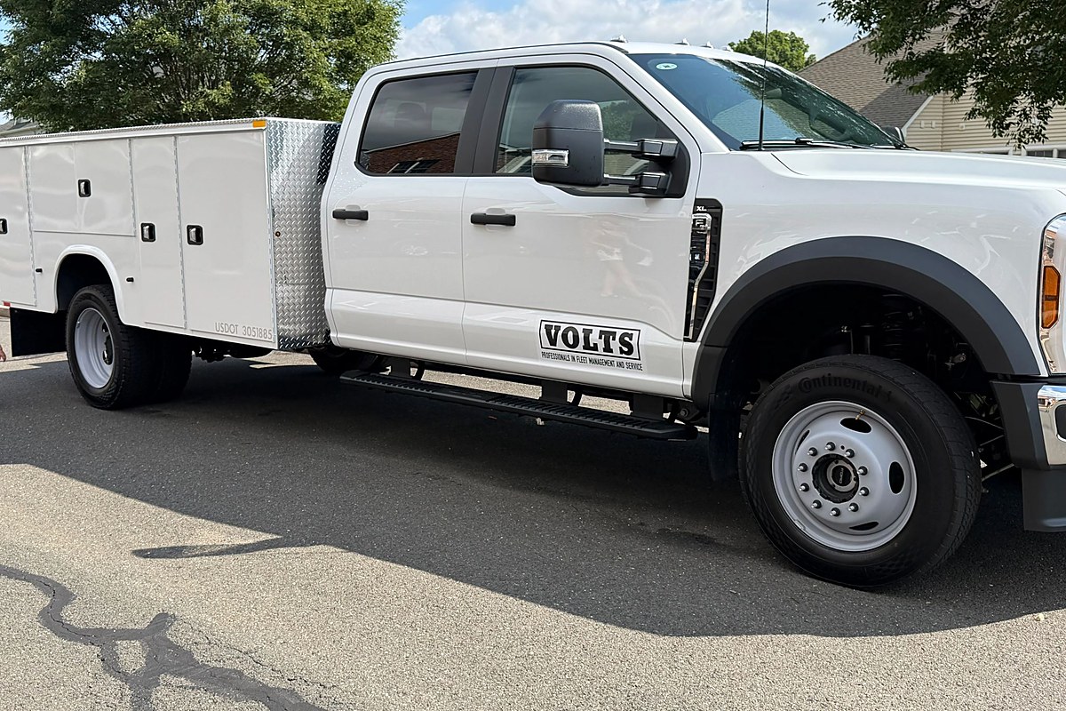 VOLTS wordmark on a service truck